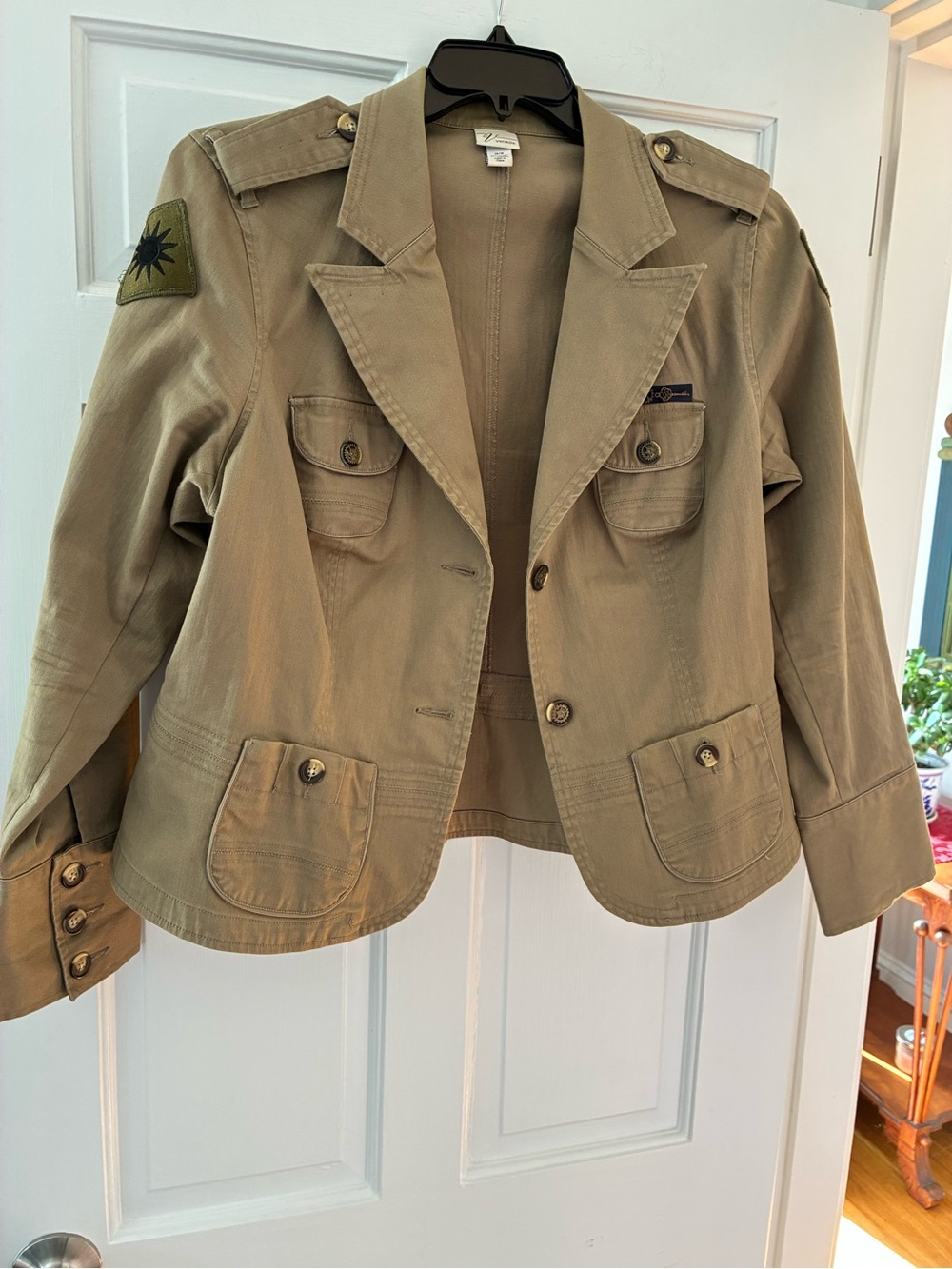 Venezia Olive Green Utility Jacket with Epaulets